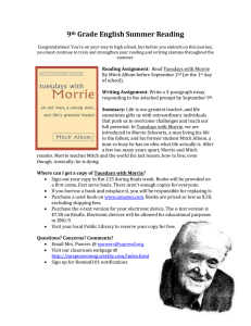 Tuesdays with Morrie - ENG-8 with POWERS!