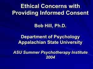 Ethics and Informed Consent - Appalachian State University