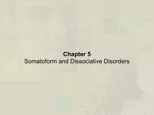 Durand and Barlow Chapter 5: Somatoform and Dissociative
