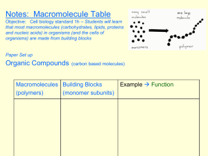 macromolecules tabel notes