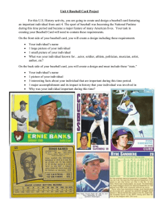 Unit 4 Project (Baseball Card) Information