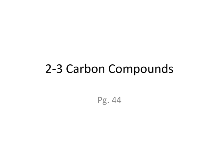 2 3 Carbon Compounds Worksheet Answer Key