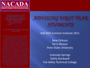 Advising First-Year Students - Nacada