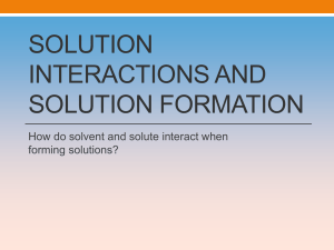 Solution Interactions and Solution Formation