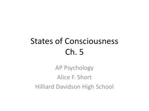 States of Consciousness Ch. 5 - Mrs. Short's AP Psychology Class