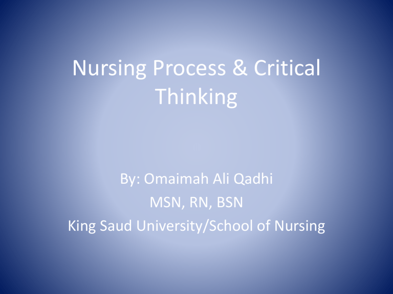 critical thinking in nursing ncbi