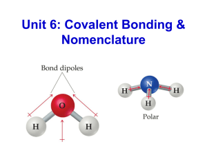 Covalent Bonding - Chemistry 1 at NSBHS