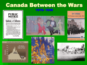Canada Between the Wars 1919