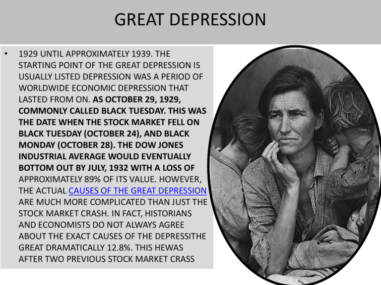 Cause Of The Great Depression