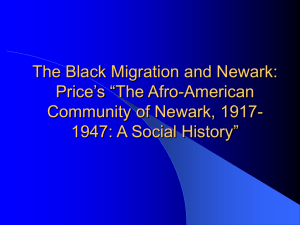 The Black Migration and Newark: Price's - Rutgers