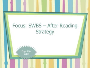 Focus: SWBS – helping make sense of writing a summary