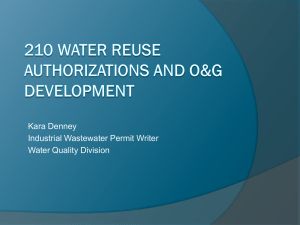 210 Water Reuse Authorizations and O&G Development
