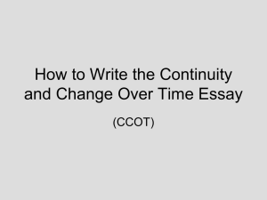 How to Write the Continuity and Change Over Time Essay