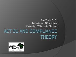 Act 31 and Compliance Theory - University of Wisconsin–Madison