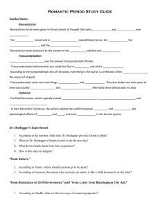Romantic Period Study Guide Guided Notes Romanticism