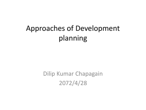Approaches of Development planning
