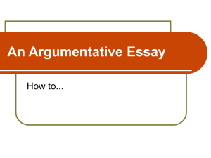 An Argumentative Essay