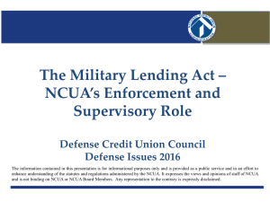 The Military Lending Act - Defense Credit Union Council