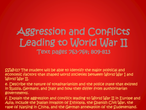 Aggression and Conflicts Leading to World War II
