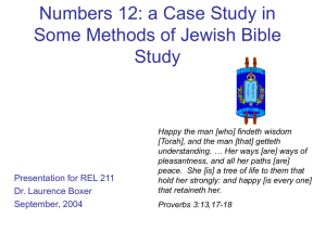Numbers 12: a Case Study in Some Methods of Jewish Bible Study