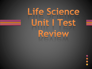 Life Science Unit I Test Review