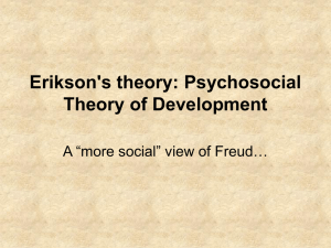 Erikson's theory: Psychosocial Theory of Development