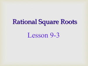2.2 Square Roots Day 2