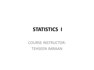 STATISTICS I