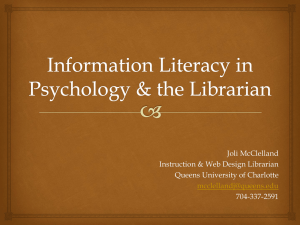 Information Literacy in Psychology & the Librarian