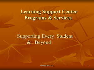Title: Learning Support Center Programs & Services