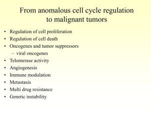 Anomalies of cell cycle regulation