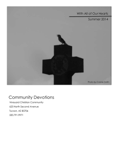 With All of Our Hearts Summer 2014 Community Devotions Vineyard