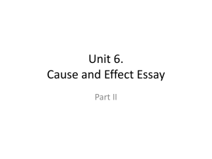 Unit 6. Cause and Effect Essay - intermediate