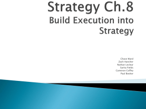 Blue Oceans Strategy Ch.8 Build Execution into Strategy