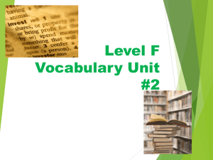 Vocabulary Unit #3