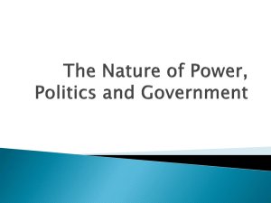 The Nature of Power, Politics and Government