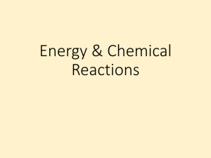 Energy & Chemical Reactions