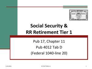 Tax On Social Security & RR Retirement Tier 1