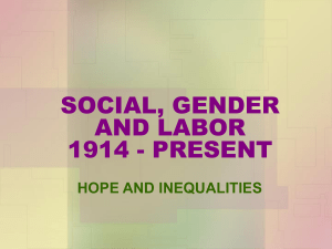 SOCIAL, GENDER AND LABOR 1914