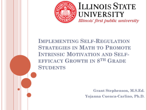 Implementing Self-Regulation Strategies in Math to Promote Intrinsic