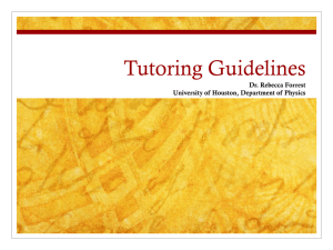 Tutoring Guidelines - University of Houston