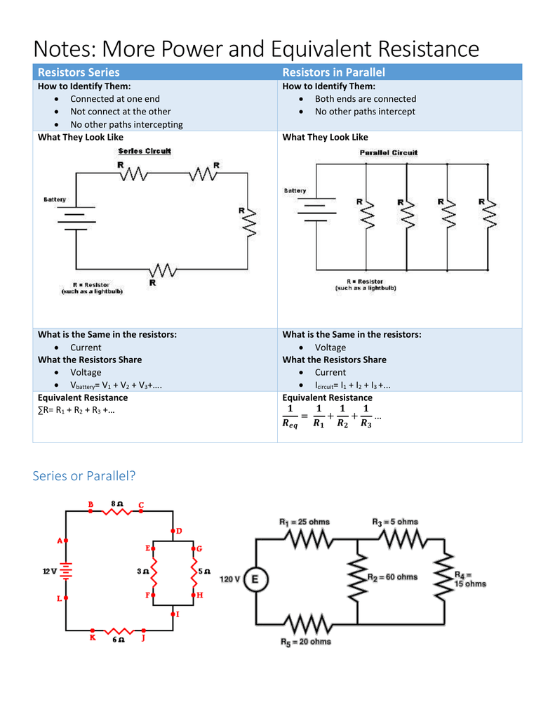 Equivalent Resistance In Series Parallel Circuits