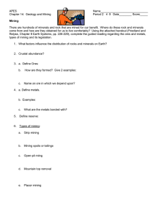 Types of Mining Guided Reading