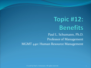 Topic #12: Benefits