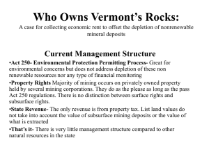 Vermont's Mining Industry: A case for collecting economic rent to