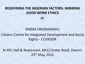 imbibing good work ethics - Citizens Centre for Integrated