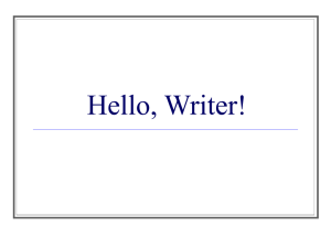 Hello, Writer!