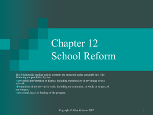 Chapter 12 School Reform