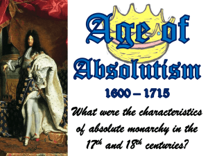 Age of Absolutism 1600 * 1715