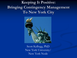 Bringing Contingency Management to New York City